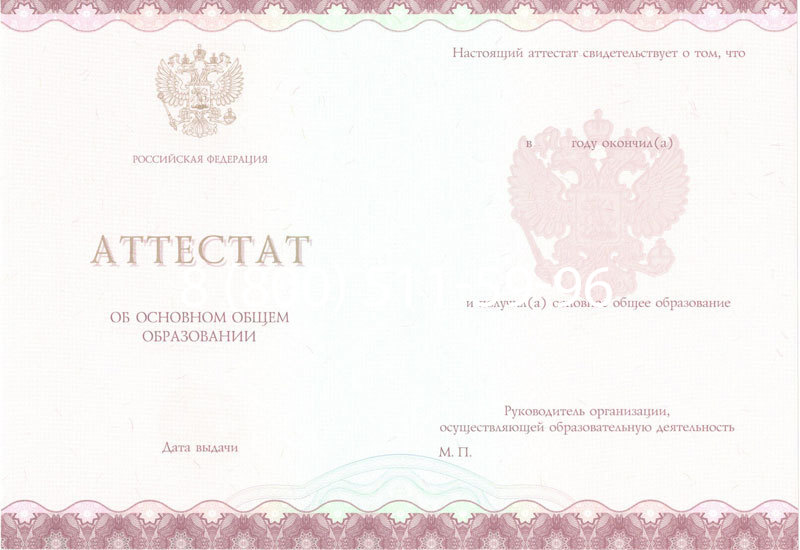 Купить Аттестат за 9 класс 2014-2024 года в Серпухове